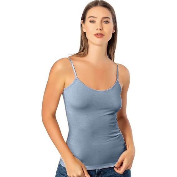 Bodymist Blue Cotton Camisole Pack of 1