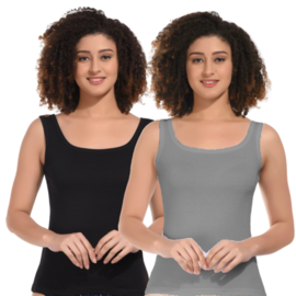Bodymist Sando Pack of 2 — Black/Grey