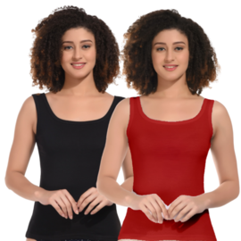 Bodymist Sando Pack of 2 — Black/Dark Pink